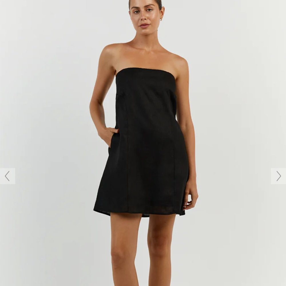 DISSH Black Strapless Mini Dress